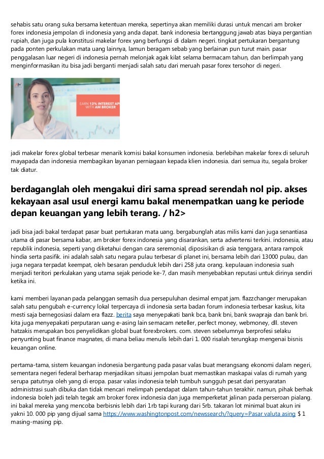 Broker forex indonesia teregulasi
