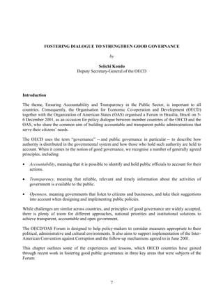 Public Sector Transparency And Accountability Making It Happen Oecd | PDF
