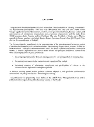 Public Sector Transparency And Accountability Making It Happen Oecd | PDF