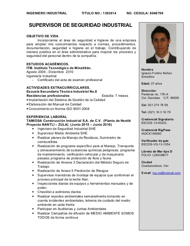 View Curriculum Ingeniero Industrial Background - Letrede