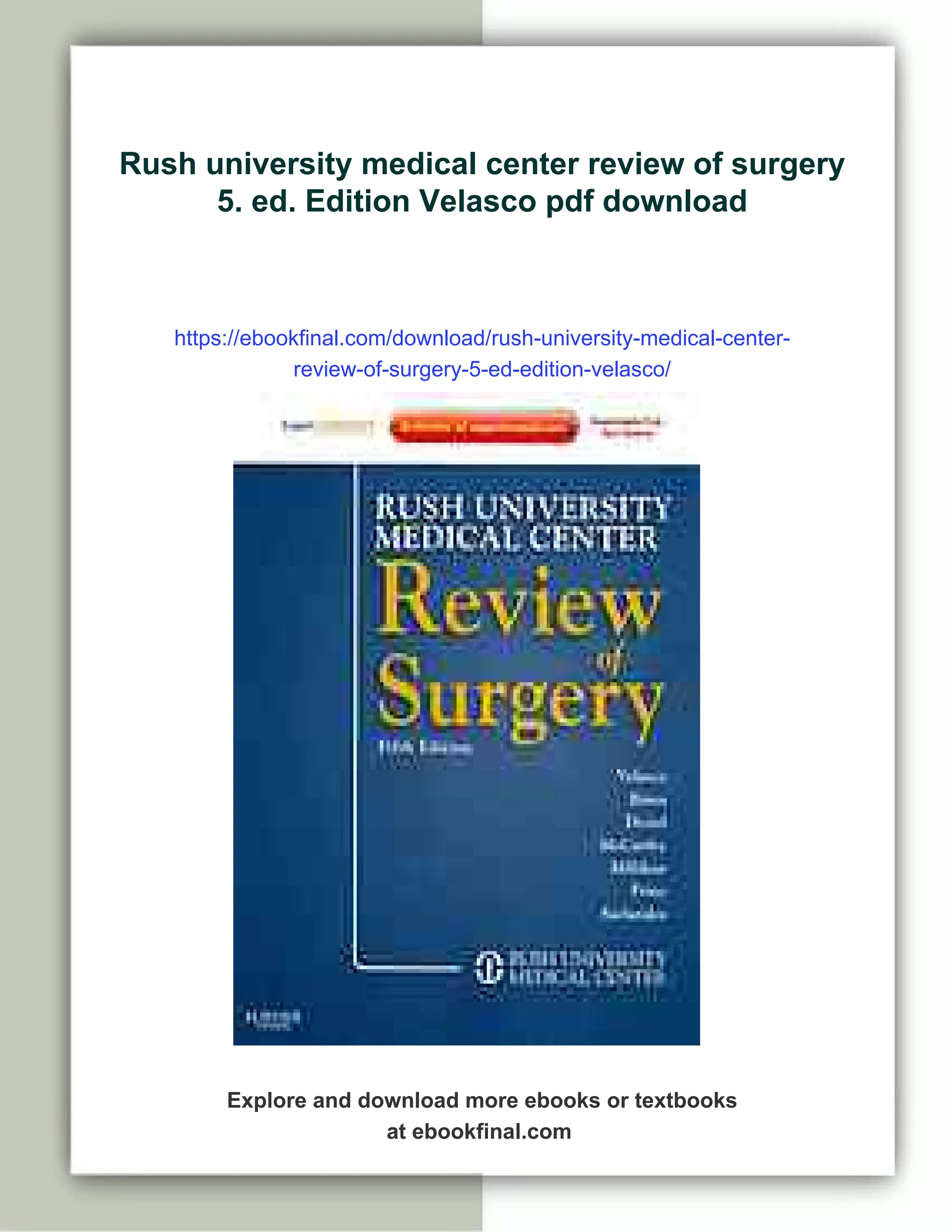 Rush University Medical Center Review of Surgery: Expert Consult - Online and Print, 5e [洋書] Rush University Medical Center Review of Surgery: Expert