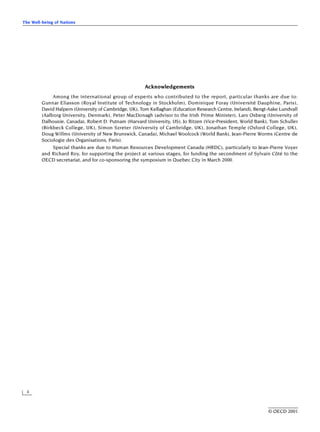 Wellbeing Of Nations The Role Of Human And Social Capital Oecd | PDF