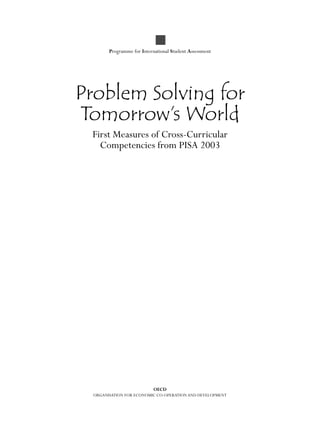 Problem Solving For Tomorrows World First Measures Of Crosscultural ...