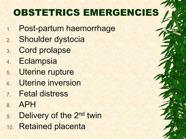 Obstetric emergencies | PPT