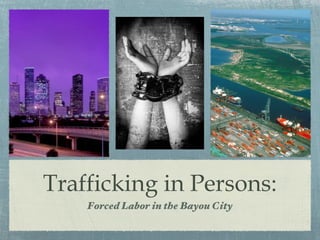 Trafficking in Persons:
    Forced Labor in the Bayou City
 