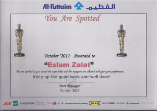 Spotted certificate Oct 2011