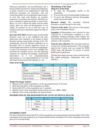 “A Study on Mental Health Problems of Adolescent” with Special ...