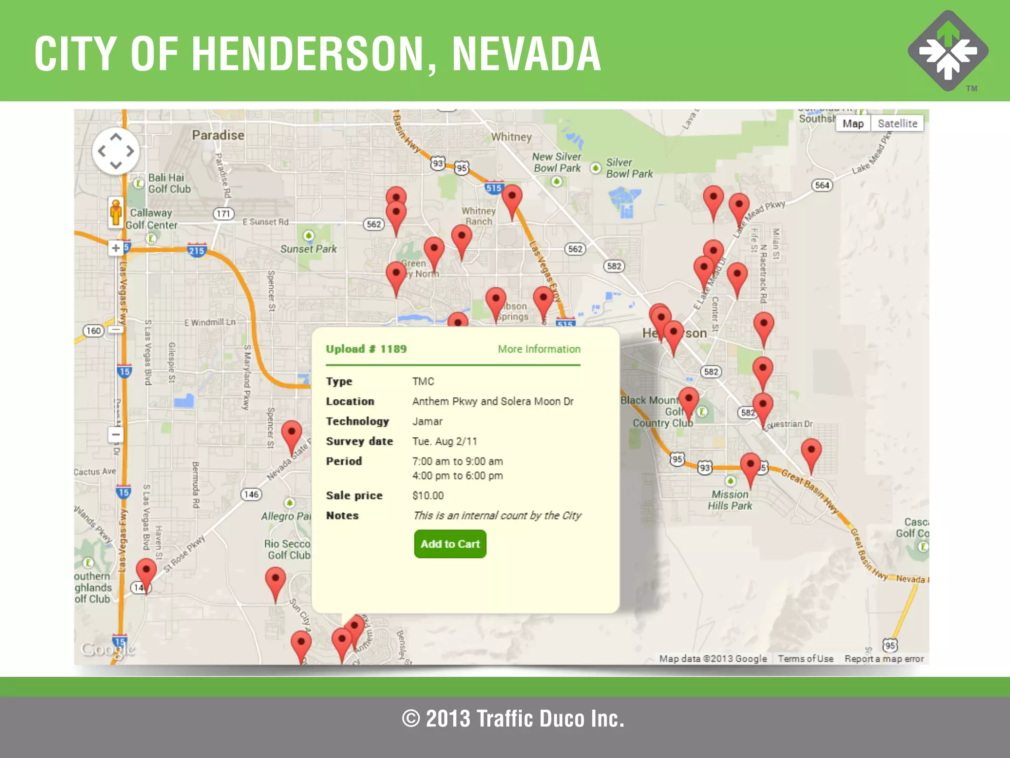 © 2013 Traffic Duco Inc.
CITY OF HENDERSON, NEVADA
 