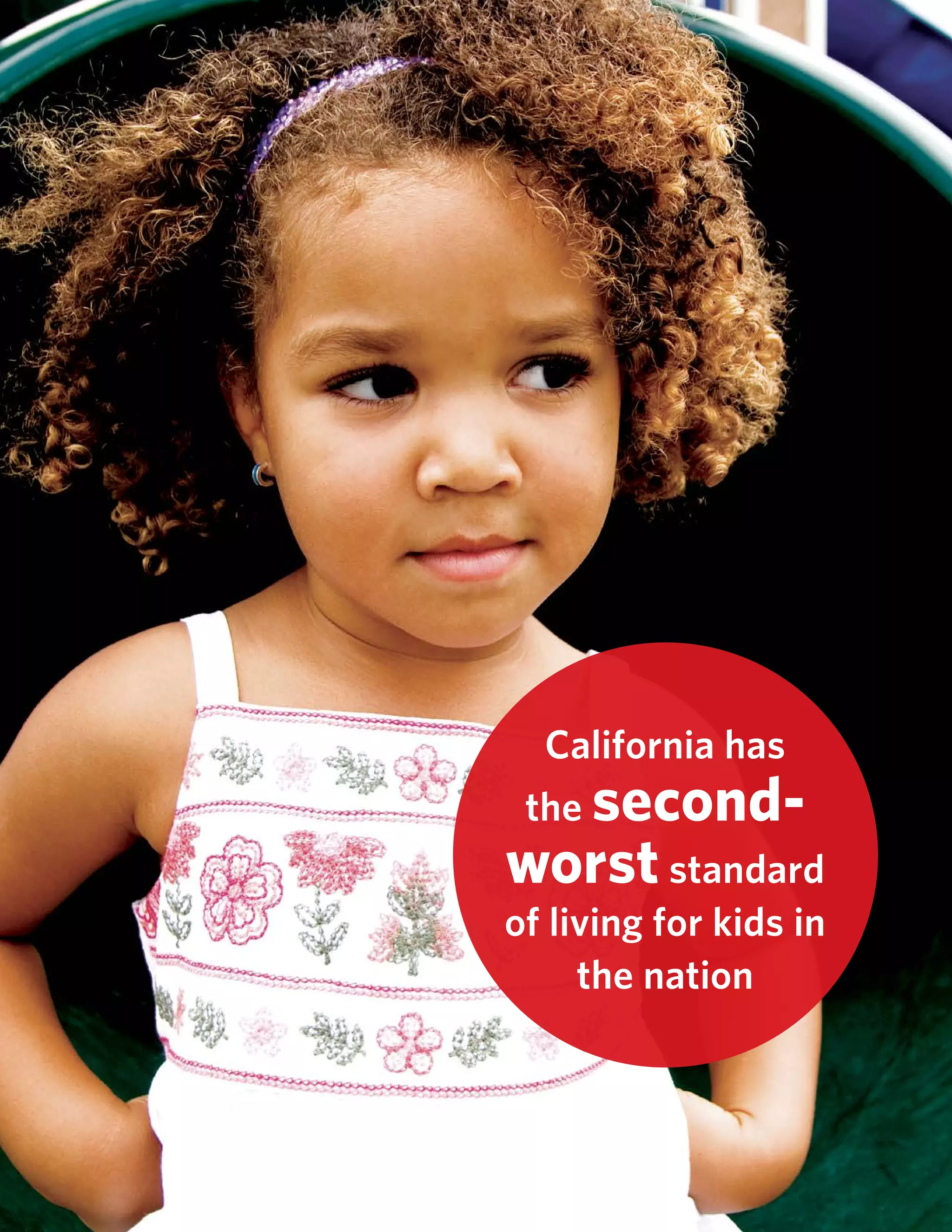 6 Rebuilding the California Dream: Executive Summary www.commonsensekidsaction.org
California has
the second-
worst standard
of living for kids in
the nation
 
