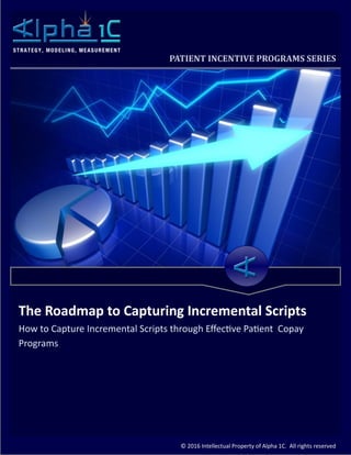© 2016 Intellectual Property of Alpha 1C. All rights reserved
`
The Roadmap to Capturing Incremental Scripts
How to Capture Incremental Scripts through Effective Patient Copay
Programs
PATIENT INCENTIVE PROGRAMS SERIES
 