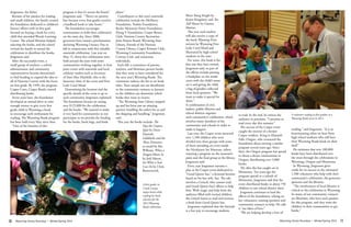 Wyoming Library Roundup • Winter/Spring 2014Wyoming Library Roundup • Winter/Spring 2014	
	
1110
Jorgenson, the father.
Because of her passion for reading
and small children, the family created
the foundation dedicated to children’s
literacy efforts with its first goal
focused on buying a book for every
child that attended Woods Learning
Center. The school librarian helped,
selecting the books, and the school
invited the family to attend the
celebration to distribute the books,
Jorgenson said.
After the successful event, a
small group of teachers, a school
administrator, and community
representatives became determined
to find funding to expand the idea to
all of Natrona County with the focus
on first grade. By 1999, the program,
Casper Cares, Casper Reads, started
distributing books.
Seven years later, the foundation
developed an annual drive to raise
enough money to give every first
grade child in Wyoming a book
to encourage early enthusiasm for
reading. The Wyoming Reads program
has been held every May since then.
“One of the beauties of this
program is that it’s across the board,”
Jorgenson said. “There’s no poverty
line because every first-grader receives
a hardback book to take home.”
The foundation encourages
communities to hold their celebration
on the same day. Since 2006,
governors have issued a proclamation
declaring Wyoming Literacy Day to
fall in conjunction with this valuable
statewide celebration. Last year on
May 15, thirty-five celebrations were
held around the state with some
communities working together to host
joint events with statewide and local
celebrity readers such as Secretary
of State Max Maxfield, who is the
honorary chair of the event and First
Lady Carol Mead.
Determining the location and the
specific details of the event is up to
each community, Jorgensen explained.
The foundation focuses on raising
over $125,000 for the celebration
and the books. “We wanted to make
it very hard for communities to not
participate so we provide the funding
for the books, book bags, and book
plates.”
Contributors to this year’s statewide
celebration include the McMurry
Foundation, Tonkin Foundation,
Rocky Mountain Power Foundation,
Flying V Foundation, Casper Rotary
Club, Natrona County Recreation
Joint Powers Board, Wyoming State
Library, Friends of the Natrona
County Library, Casper Kiwanis Club,
Wyoming Community Foundation,
Century Link, and numerous
individuals.
Each fall, a committee of parents,
teachers, and librarians present books
that they want to have considered for
the next year’s Wyoming Reads. The
committee reduces the list to six book
titles. Then sample sets are distributed
to the community contacts in January
so the children can determine which
books they want to receive.
“The Wyoming State Library stepped
up and has been just an amazing
partner, handling the orders for us and
the shipping and handling,” Jorgenson
said.
This year the books include: The
Day the Crayons
Quit by Drew
Daywalt,
Goldilocks and the
Three Dinosaurs
as retold by Mo
Willems, When a
Dragon Moves In
by Jodi Moore,
See What a Seal
Can Do by Chris
Butterworth,
Brave Young Knight by
Karen Kingsbury and Too
Tall Houses by Gianna
Marino.
This year each student
will also receive a copy of
the book Wyoming Firsts
written by Wyoming First
Lady Carol Mead and
illustrated by high school
students in the state.
For some, this book is the
first one they have owned,
Jorgenson said, so part of
the efforts include putting
a bookplate on the inside
cover with the child’s name
on it and giving the child
a bag of goodies collected
from local sponsors. “We
want to make it special for
them.”
A combination of civic
leaders, public libraries and
school districts organize
each community’s celebration, which
involves many members of the
community and schools in order to
make it happen.
Last year, the Casper event attracted
over 1,100 children who were
divided into three groups with some
of them attending an event inside
the Nicolaysen Art Museum, others
enjoying a program on the museum’s
patio and the final group at the library,
Jorgenson said.
Every year Jorgenson narrates a
play at the Casper event dedicated to
“Good Queen Sue,” a fictional heroine
based on his late wife, Sue. The tale
involves a Grinch, who cannot read,
and Good Queen Sue’s efforts to help
him. With magic and help from the
audience filled with excited children,
the Grinch learns to read and receives
a book from Good Queen Sue.
Jorgenson explained that the fairytale
is a fun way to encourage students
to read. In the end, he entices the
audience to proclaim, “I promise to
read every day this summer.”
The success of the Casper event
caught the interest of a former
Casper resident, living in Klamath
Falls, Oregon, who contacted the
foundation about starting a similar
program several years ago. Since
then, the Oregon program has spread
to about a dozen communities in
Oregon, distributing over 3,000
books.
The idea also has caught on in
Minnesota. Ten years ago the
program spread to a suburb of
Minnesota. Jorgenson said that the
event distributed books to about 750
children in one school district there.
Jorgenson continues to lead the
efforts of the foundation, relying on
key volunteers, existing sponsors and
community contacts to help. He calls
it “my labor of love.”
“We are helping develop a love of
reading,” said Jorgenson. “It is so
heartwarming when we hear from
high school students who still have
their Wyoming Reads book on their
shelf.”
He estimates that over 100,000
books have been distributed over
the years through the celebrations in
Wyoming, Oregon and Minnesota.
In Wyoming, Jorgenson gives
credit for its success to the estimated
1,500 volunteers who help with their
community’s celebration, the generous
sponsors and the libraries.
“The involvement of local libraries is
critical to the celebration in Wyoming.
So many of our community contacts
are librarians, who have such passion
for this program, and they want the
children in their communities to get
books.”
A volunteer reading to first graders at a
Wyoming Reads event in 2011.
A first grader in
Crook County
enjoys lunch while
reading her book
selection for the
2013 Wyoming
Reads celebration.
 