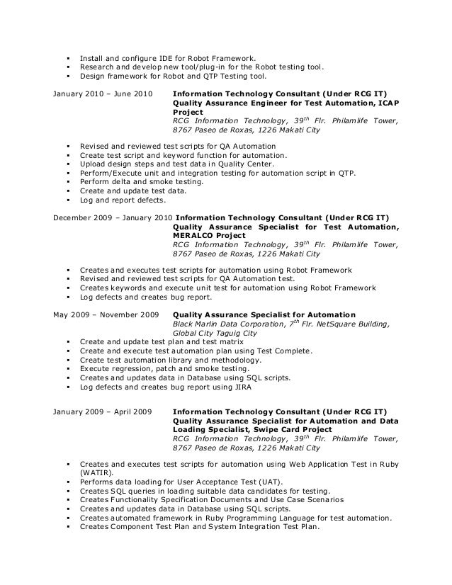 technology quality assurance specialist resume quality assurance specialist resumes