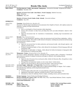 BrookeJacks Resume October2016 - BrookeJacks Resume October2016 1 320