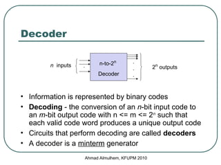 COE202 Digital Logic Design Lecture : Combinational Circuits (Part 3) | PPT