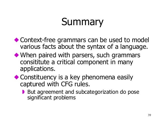 Lecture: Context-Free Grammars