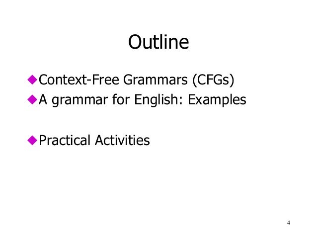 Lecture Context Free Grammars Lecture context free grammars