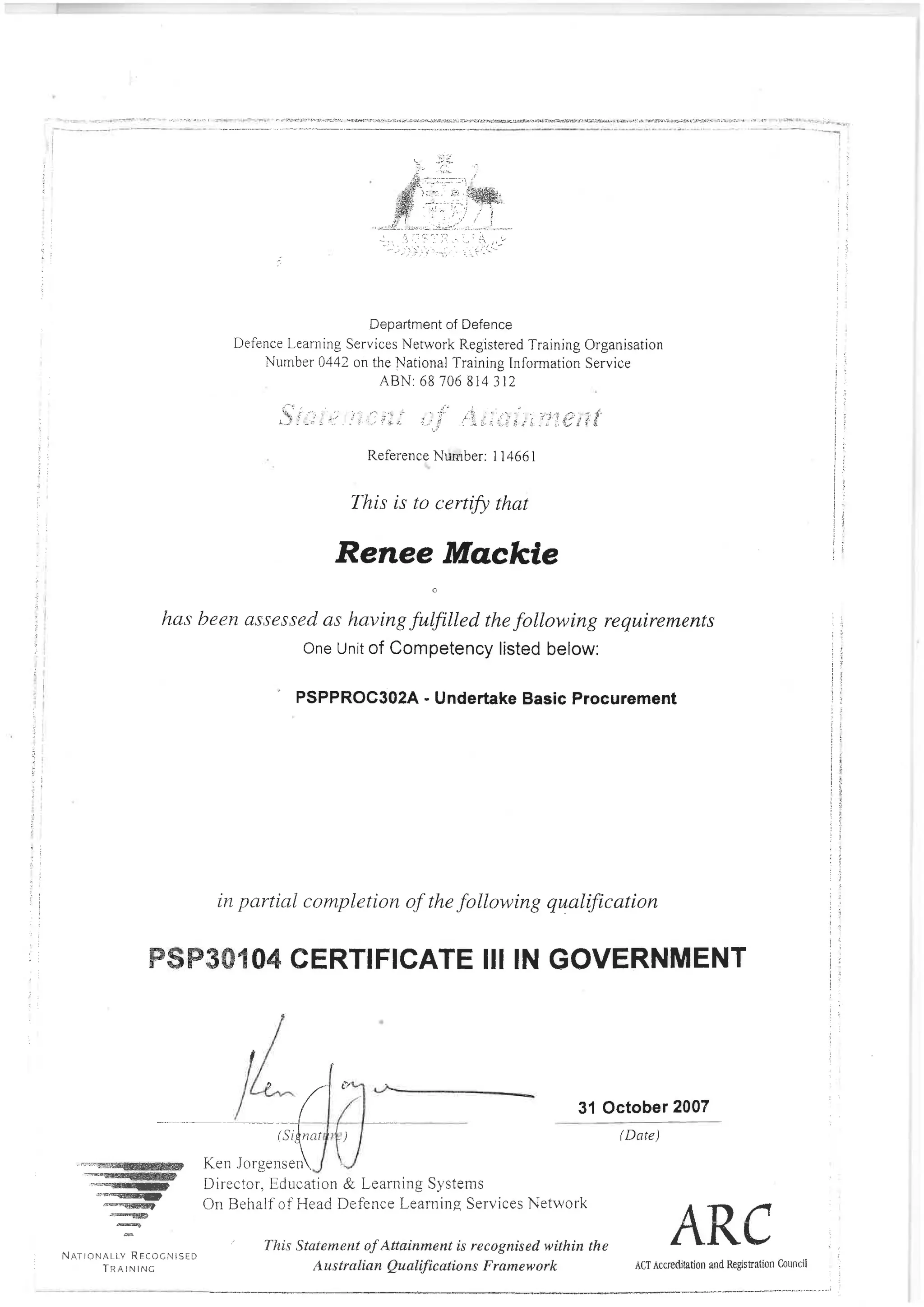 Certificate III in Government pdf PDF