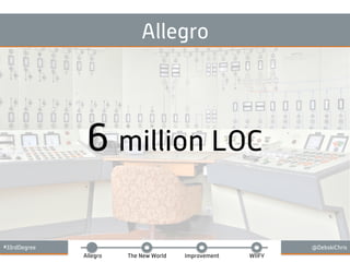 #33rdDegree @DebskiChris
Allegro The New World Improvement WIIFY
Allegro
6 million LOC
 