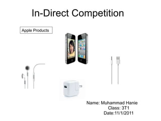 In-Direct Competition Name: Muhammad Hanie Class: 3T1 Date:11/1/2011 Apple Products 