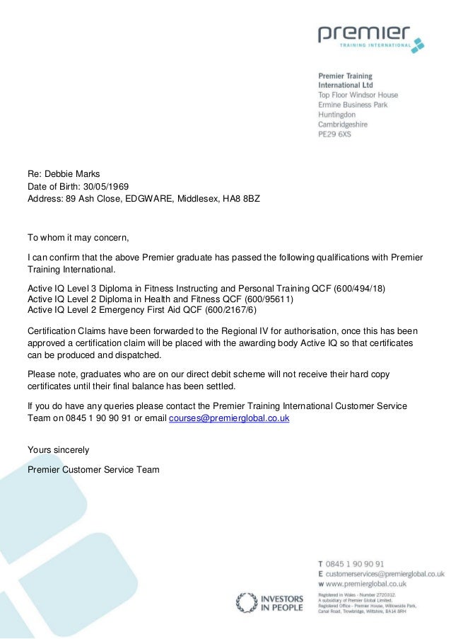 appointment card security social confirmation Debbie from Premier Marks pass of letter appointment card security social confirmation Debbie from Premier Marks pass of letter