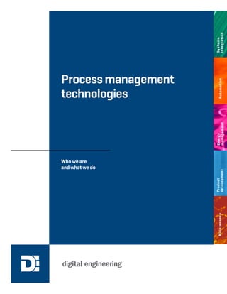 Process management
technologies
Who we are
and what we do
AutomationEnergy
management
Product
development
Maintenance
Systems
integration
 