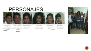 Ortiz Facundo Mesa Juan Pablo Pampiglione Mario Cabrera Iván Cuello Horacio Boleso Diego
Como Mariano Como Raúl Como Luciano Como Cristina Como Roberto Como Florencia
(padre de Luciano) (hermano de Luciano) (Contador) (mamá de Luciano) (Jefe de (secretaria de
Jubilado También Luciano)
Luciano)
de Policía
 