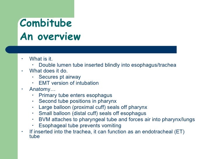 33)Esophageal Tracheal Combitube