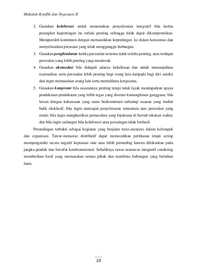 Makalah Konflik Dan Negosiasi Ii
