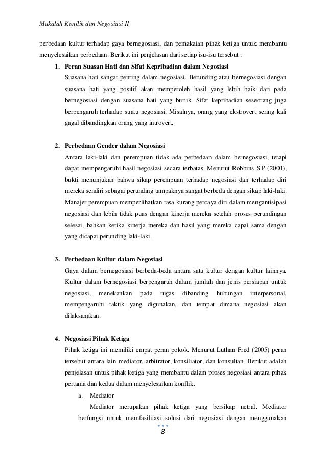Makalah Konflik Dan Negosiasi Ii