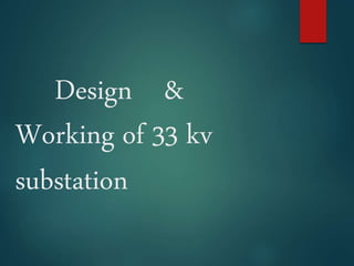 Design &
Working of 33 kv
substation
 