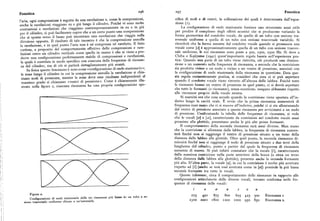 Fonetica
z96 297 Fonetica
l'aria,ogni compressione è seguita da una rarefazione e,come le compressioni,
clfica dI nodi e di ventrt la collocaztone del qualt e determtnata dall equa
anche le rarefazioni viaggiano su e giu lungo il cilindro. Poiché vi sono molte
zione (I ).
contrazioni e rarefazioni che viaggiano contemporaneamente in su e in giu
g azI« « I on d e staztonarte forntsce 'uno strumento assat ut 1
per il cilindro, si può facilmente capire che a un certo punto una compressione
per predire il complesso degli effetti acustici che si producono variando la
che sisposta verso ilbasso può incontrare una rarefazione che viaggia nella
forma geometrica del condotto vocale, da quella di un tubo con sezione tra
direzione opposta. Il risultato di tale incontro è che la compressione annulla
s versale uniforme a u equella di un tubo con sezione trasversale variabile. Si
la rarefazione,e in quel punto l'arianon è né compressa né rarefatta.Il fatto
ricorderà chelaforma assunta dal condotto vocal dvoca e quan o si pronunzia una
curioso, a proposito del comportamento effettivo delle compressioni e rare
vocale come [a] è approssimativamente quella di un tubo con sezione trasver
fazioni entro un cilindro verticale come quello in esame è che si viene a pro
sale uniforme,le cui risonanze sono poste a 50o I5oo, 2500 z , i eve aH, S' d
durre una configurazione perfettamente stabile di compressioni e rarefazioni,
i a e a j iyama(I94I ) quest'importante regola basata sull'esperienza pra
la quale è correlata in modo specifico con ciascuna delle frequenze di risonan
tica: Quando una parte di un tubo viene ristretta, ciò produrrà una diminu
za del cilindro; ma di ciò si parlerà dettagliatamente piu avanti.
zione o un aumento nella frequenza di risonanza, a seconda che la costrizione
In fisica questo fenomeno è noto come «configurazione di onde stazionarie»;
sia nrodotta vicino ap d a un nodo o vicino a un ventre di pressione, associati con
le zone lungo il cilindro in cui la compressione annulla la rarefazione si chia
la configurazione di onde stazionarie della risonanza in questione. Data que
mano nodi di pressione, mentre le zone dove esse risultano indipendenti al
sta regola eminentemente pratica, si consideri che cosa ci si può aspettare
massimo grado si chiamano «ventri di pressione». Come è chiaramente illu quando il condotto vocale viene ristretto all'altezza delle labbra. Poiché tutte
strato nella figura 2, ciascuna risonanza ha una propria configurazione spe
le risonanze hanno un ventre di pressione in " el t ,
'
' d"u p u no, ci si o vra aspettare
che tutte le formanti Io( risonanze), senzaeccezione, vengano abbassate rispetto
alle risonanze proprie della vocale neutra.
Si esamini ora che cosa accade quando la costrizione viene spostata all'in
dietro lun o lag cavità orale. È ovvio che la prima risonanza aumenterà di
requenza man mano che ci si muove all'indietro, poiché ci si sta allontanando
a ventre di pressione associato a questa risonanza per avvicinarsi a un nodo
i pressione. Confrontando la tabella delle frequenze di risonanza, si vede
c e e vocali [a] e [ce], caratterizzate da costrizioni nel condotto vocale assai
prossime alla glottide, presentano anche le piu alte prime formanti.
Il comportamento della seconda risonanza sarà assai diverso, Man mano
c e la costrizione si allontana dalle labbra, la frequenza di risonanza aumen
terà nché non si raggiunge il ventre di pressione situato a un terzo della
distanza dalle labbra alla lg ottide. Oltre quel punto, la seconda risonanza di
minuirà finché non si raggiunge il nodo di pressione situato a due terzi della
lunghezza del cilindro, punto a partire dal quale la frequenza di risonanza
aumenta di nuovo. Si può infatti constatare che la vocale [i], caratterizzata
dalla massima costrizione nella parte anteriore della bocca (a circa un terzo
e a distanza dalle labbra alla glottide), presenta anche la seconda formante
piu alta. D'altra arte la vI . D' l p , ocale [u], in cui la costrizione è molto piu arretrata
rispetto ad [t] (anche se non cosi arretrata come in [a]) possiede la piu bassa
seconda formante tra tutte le vocali.
Queste inferenze, circa il comportamento delle risonanze in rapporto alle
configurazioni articolatorie delle diverse vocali, trovano conferma nelle fre
quenze di risonanza delle vocali :
t e ce a a o u
Figura z.
Configurazioni di onde stazionarie delle tre risonanze piu basse in un tubo a se
7 5 4 5 0 875 800 625 425 300 Risonanza I
zione trasversale uniforme chiuso a un'estremità.
2300 2O OO I8 00 I20 0 IOOO 950 85o Risonanza 2.
 