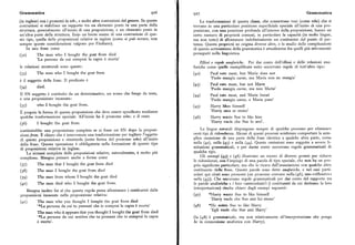 Grammatica 9z6 9z7 Grammatica
(in inglese) con i pronomi in toh-, e molte altre costruzioni del genere. In queste Le trasformazioni di 'questa classe, che connettono voci (come roho) che si
costruzioni si stabilisce un rapporto tra un elemento posto in una parte della trovano in una particolare posizione superficiale speciale all'inizio di una pro
struttura, generalmente alpinizioi di una proposizione, e un elemento posto in posizione, con una posizione profonda all'interno della proposizione, hanno un
un'altra parte della struttura. Ec co un breve esame di una costruzione di que certo numero di proprietà comuni, in particolare la capacità (in molte lingue,
sto tipo, quella delle proposizioni relative in inglese (come si può notare, non ma non tutte ) di allontanare indefinitamente un costituente dal punto di par
sempre queste considerazioni valgono per l'italiano). tenza. Questa proprietà ne origina diverse altre, e lo studio delle complicazioni
In una frase come di questo sottosistema della grammatica è attualmente fra quelli piu attivamente
(3z) The man who I bought the goat from died perseguiti nella linguistica.
'La persona da cuicomprai la capra è morta'
Ellissi e regole anaforiche. Per dar conto dell'ellissi e delle relazioni ana
le relazioni strutturali sono queste: foriche come quelle esemplificate sotto occorrono regole di tutt' altro tipo:
(33) The man who I bought the goat from (4z) Paul eats meat, but Marie does not
'Paolo mangia carne, ma Maria non ne mangia'
è il soggetto della frase. Il predicato è
(43) Paul eats meat, but not Marie
(34) died, 'Paolo mangia carne, ma non Maria'
Il SN soggetto è costituito da un determinativo, un nome che funge da testa,
(44) Paul eats meat, and Marie bread
e una proposizione incassata: 'Paolo mangia carne, e Maria pane'
(35) who I bought the goat from.
(45) Harry likes himself
È propriolaforma di questa proposizione che deve essere specificata mediante
'Harry ama se stesso'
qualche trasformazione speciale. All'inizio ha il pronome roho; e il resto (46) Harry wants Sue to like him
(36) I bought the goat from 'Harry vuole che Sue lo ami'.
costituirebbe una proposizione completa se ci fosse un SN dopo la preposi Le lingue naturali dispongono sempre di qualche processo per eliminare
zionefrom. È chiaro che è intervenuta una trasformazione per togliere l'oggetto
certi tipi di ridondanza. Alcuni di questi processi sembrano comportare la sem
di questa proposizione e rimetterlo (sottoforma del pronome roho) all'inizio plice omissione di una parte della frase identica a qualche altra parte, come
della frase. Questa operazione è obbligatoria nella formazione di questo tipo nella (4z), nella (43) e nella (44). Queste omissioni sono soggette a severe li
di proposizioni relative in inglese. mitazioni grammaticali, e per dame conto occorrono regole g rammaticalidi
La sintassi completa delle proposizioni relative, naturalmente, è molto piu qualche tipo.
complessa. Bisogna pensare anche a forme come Gli esempi (4g) e (46) illustrano un mezzo di diverso genere per ridurre
le ridondanze, con l'impiegodi una parola di tipo speciale, che non ha un pro
(37) The man that I bought the goat from died prio significato particolare, ma che lo ricava dall'associazione con qualche altro
(38) The man I bought the goat from died costituente dellafrase. Queste parole sono dette anaforiche, e nei casi parti
colari qui citati sono pronomi (un pronome comune nella(46), uno «riflessivo»
(39) The man from whom I bought the goat died nella (45)). Che occorrano regole grammaticali per dar conto del rapporto tra
(4o) The man died who I bought the goat from. le parole anaforiche e i loro «antecedenti'» (i costituenti da cui derivano la loro
interpretazione) risulta chiaro dagli esempi seguenti:
Bisogna inoltre far sl che questa regola possa allontanare i costituenti dalle
proposizioni incassate nella proposizione relativa: (47) ~Harry wants Sue to like himself
'Harry vuole che Sue ami lui stesso'
(4r) The man who you thought I bought the goat from died
'"La persona da cuitu pensasti che io comprai la capra è morta' (48) ~He wants Sue to like Harry
The man who it appears that you thought I bought the goat from died
'Egli vuole che Sue ami Harry'
'"La persona da cui sembra che tu pensassi che io comprai la capra (la (48) è grammaticale, ma non relativamente all'interpretazione che ponga
è morta'. he in connessioneanaforica con Harry).
 