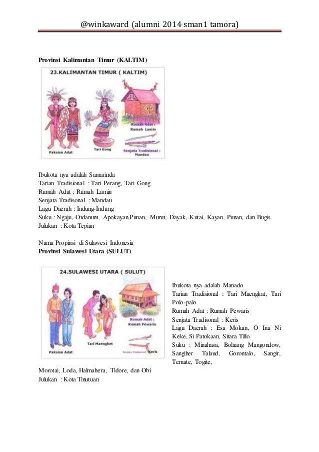 33 provinsi dan rumah adat,tarian,dan senjata
