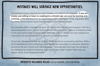 Use your negative experiences to regroup. 
$!%##!/0%(1.!	!2!.$ 3/3$!*	%*2!/0! %*ĸĂĀĀĀ,.+#.)0$0 
,.+)%/! %	/%),(5+((+3! 0$!%./1##!/0%+*/	3+1( )'!0+*+)+*!5ċ	 
 % ,.!%/!(53$00$!5/1##!/0! * %03/$1#!%(1.!ċƵ* !0$%((5	!(0 
 %/#1/0%*#ċ$!.!01.*.0!3/+û0$!$.0/* %03/ %/)(!4,!.%!*!ċ 
	1/! ((0$+/!*!#0%2!!4,!.%!*!/0+.!#.+1,* ü#1.! +10350+(1*$ 
!2!*0/0$0ü03%0$%*)5+)+.06+*!ċ$0!* ! 1,$,,!*%*#3/0$!%.0$ 
+)5+*(%*!/1))%0/ċ2!*01((5+%(
! %1!//1))%03/+.*ċ 
	03//1$$1#!/1!//0$0	(1*$! *!3!4,!.%)!*0(3!/%0!((!  
+%(
! %4)%*!.ċ+)'%*ĂĀĀĊċ1.*! +10	3/+*0+/+)!0$%*#ċ+ 5 
)%((%+*/+,!+,(!2%/%0+1./%0!* %0%/+*!+0$!(.#!/01/%*!//(+#/+*0$! 
,(*!0ċ+)+.(+0$!/0+.5člet your failures clear your deck, much like a forest 
ü.!Č/+*!3% !/*!+.*ċ+1*!2!.'*+3Č+*!+0$+/!% !/)%#$001.* 
out to be a mighty oak! 
Michael A. Stelzner CEO  Founder, Social Media Examiner  Mykidsadventures.com 
 