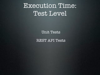 Execution Time:
  Test Level

     Unit Tests

   REST API Tests
 