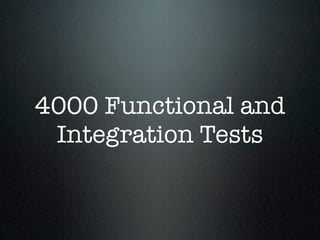 4000 Functional and
 Integration Tests
 