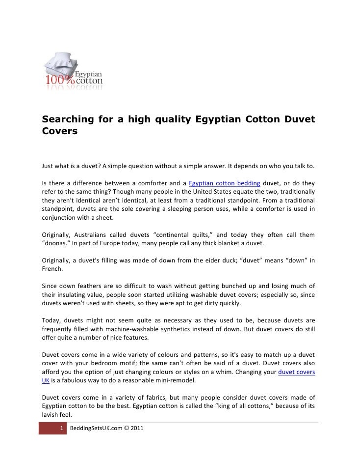 Searching For A High Quality Egyptian Cotton Duvet Covers