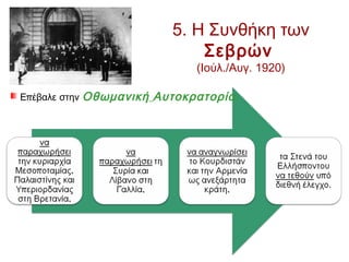 ◄ Η υπογραφή της συνθήκης
στο Δημαρχείο των Σεβρών

► Ποιος από ελληνική πλευρά
την υπογράφει;

 