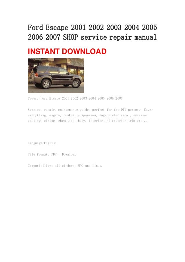 2002 Ford escape service manual pdf #7