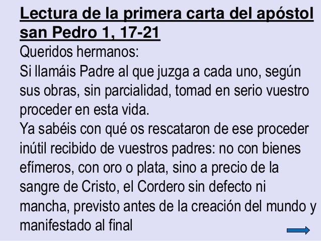 Resultado de imagen para san Pedro (1,17-21)