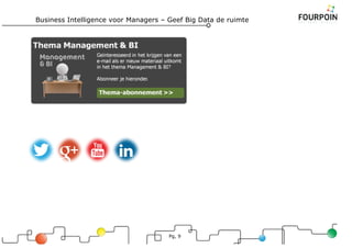 Business Intelligence voor Managers – Geef Big Data de ruimte
Pg, 9
 