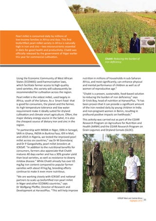 ICRISAT West and Central Africa Highlights 2018: Africa’s first biofortified pearl millet variety aims to combat anaemia