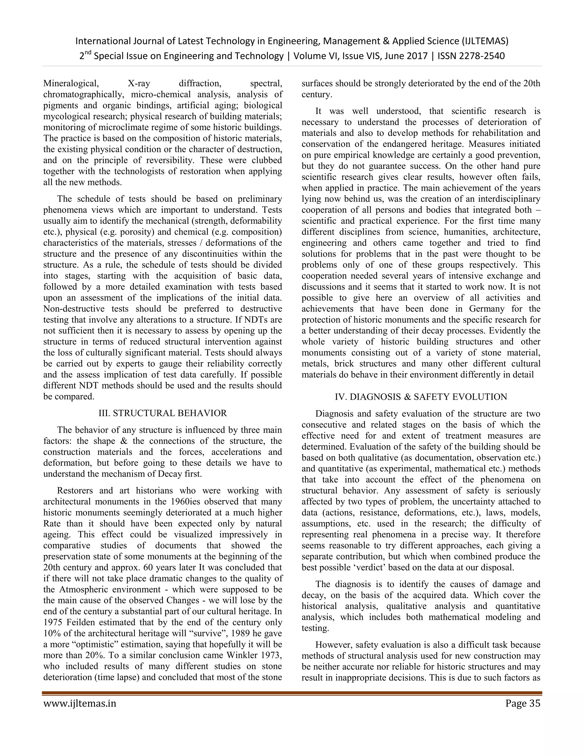 Challenges in Conservation of Heritage Structures | PDF