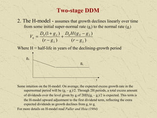 Multi Stage Ddm Example 3 4 how financial statements are used in valuation | PPT