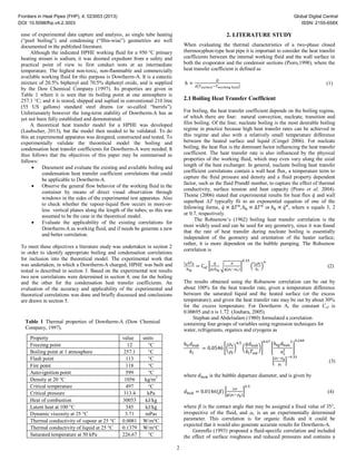 BOILING AND CONDENSATION HEAT TRANSFER COEFFICIENTS FOR A HEAT PIPE ...