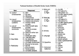 National Institute of Health Stroke Scale (NIHSS)
 