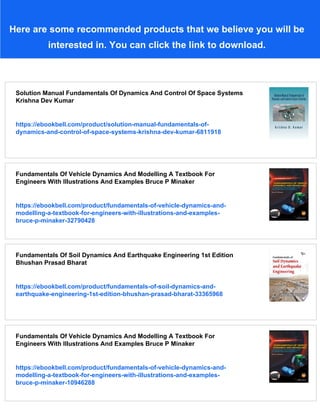 Fundamentals Of Dynamics And Control Of Space Systems Dr Krishna D ...