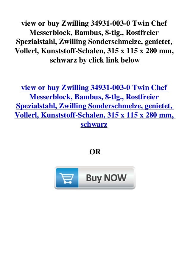 Zwilling 34931-003-0 Twin Chef Messerblock, Bambus, 8-tlg., Rostfrei…