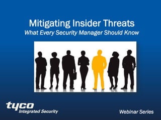 Company Confidential
Webinar Series
Mitigating Insider Threats
What Every Security Manager Should Know
 