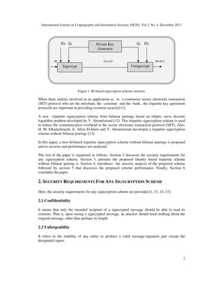 A PAIRING-FREE IDENTITY BASED TRIPARTITE SIGNCRYPTION SCHEME | PDF